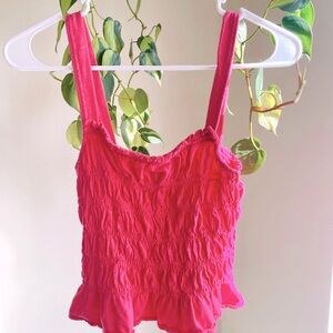 Universal Threads Hot Pink Ruched Crop Tank Top- Size M